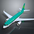Airbus Passenger Aircraft With Green And White Livery Twin Engine Design