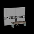 Office desk and chair cabinet 3d model