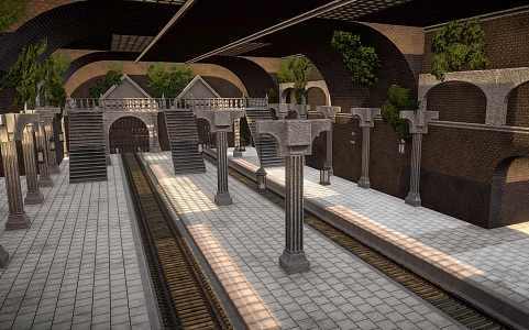 Modern Retro Subway Station Victoria Railway Station European Underground Railway Station Underground Subway Station Old-fashioned Abandoned Subway Station 3d model