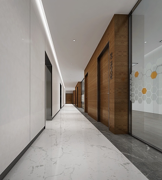 Modern office walkway 3d model