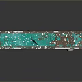 Vintage Green Rusted Door With Small Glass Window And Worn Surface Texture