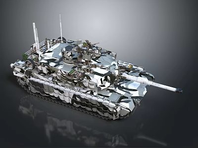 Modern Armored Military Vehicle With Camouflage Paint Antenna And Cannon Design 3d model