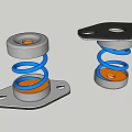 Shock Absorber Devices With Blue Springs Orange Centers Gray And Black Bases