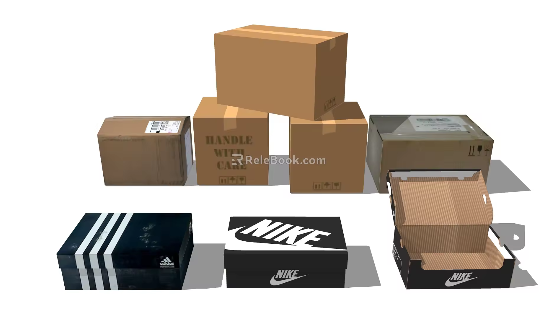 Modern Paper Box Paper Box Shoe Box Express Box 3d model