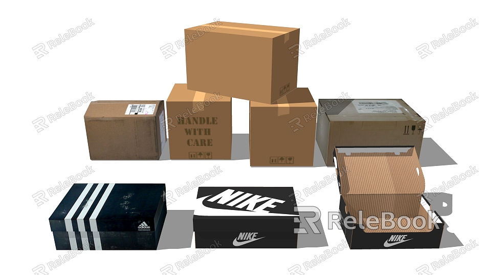 Modern Paper Box Paper Box Shoe Box Express Box model