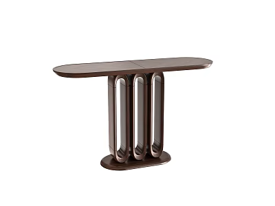 Modern Entryway Console Table with Unique Column Legs and Smooth Wooden Top 3d model