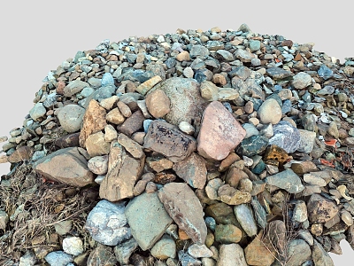 Stone Pile Building Material Pebbles Stone Block Rock Material Scanning Stone model