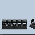 Row of Medical Wheelchairs with Digital Screens for Patient Mobility Support