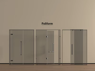 Poliform Modern Bathroom Accessories Transparent Glass Shower Enclosures With Sleek Handles 3d model