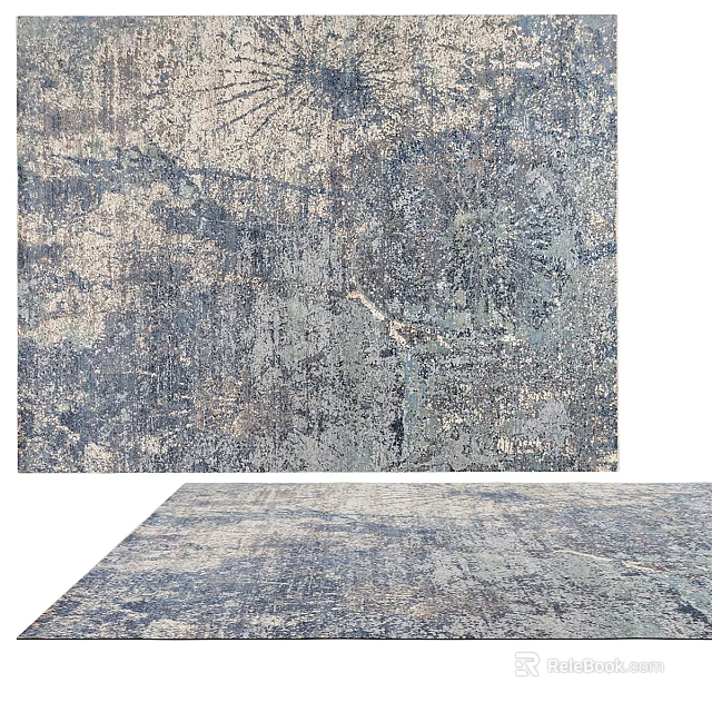 Modern Square Rug With Abstract Textured Pattern For Living Room Decor 3d model