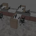 Modern Office Workspace With Partitioned Desks And Gray Ergonomic Chairs