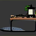 Traditional Japanese Sushi Table Setting with Fresh Ingredients Chopsticks and Lantern