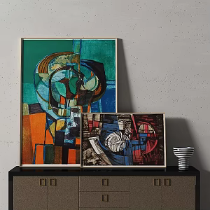 Modern minimalist abstract decorative painting 3d model