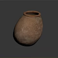Terracotta Clay Pot Sculpture with Irregular Shape and Textured Carved Surface 3d model