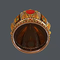 Luxury Gold Crown Jewelry Adorned With Red Gemstones And Intricate Designs