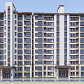 Modern Multi Story Residential Building With Symmetrical Design And Beige Brown Facade