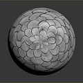 White Decorative Sphere With Intricate Scaly Textured Surface And Modern Design