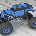 Durable Blue Electric Toy Monster Truck With Big Tires And Off Road Design