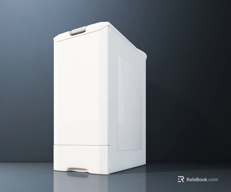 White Modern Standalone Refrigerator Freezer With Sleek Design And Smooth Exterior 3d model 