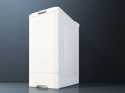 White Modern Standalone Refrigerator Freezer With Sleek Design And Smooth Exterior 3d model