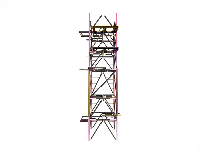Sturdy Industrial Scaffolding Equipment with Metal Frame Structure for Construction Projects 3d model