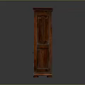 Dark Brown Wooden Bookcase With Carved Design Cabinet Doors And Open Shelves