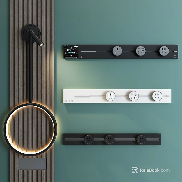 Modern Wall Mounted Track Sockets for Home Use 3d model 