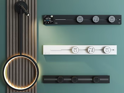 Modern Wall Mounted Track Sockets for Home Use 3d model