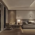Modern Hotel Room Interior With Comfortable Bed Open Bathroom And Wooden Flooring