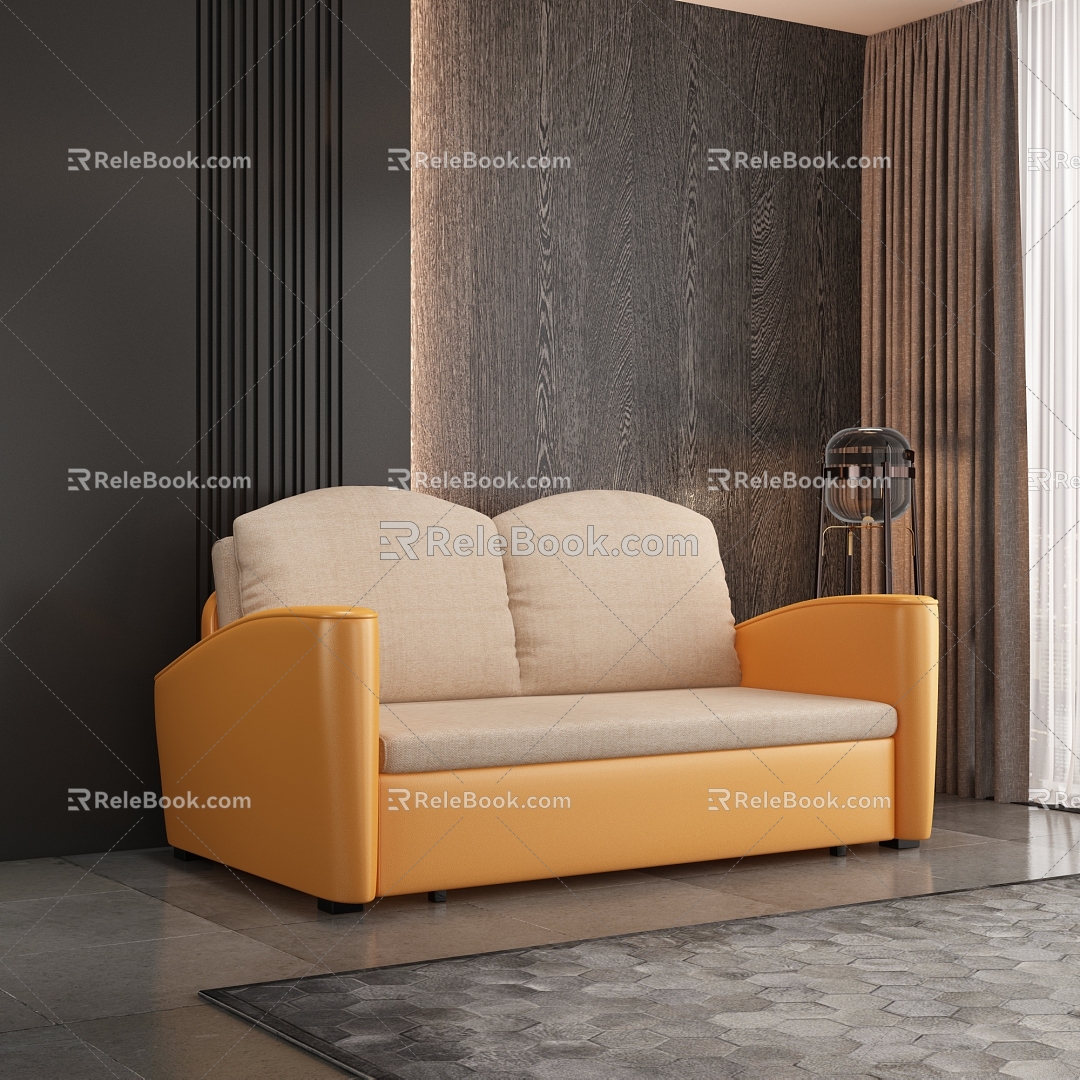 Living room multi-function sofa combination 3d model