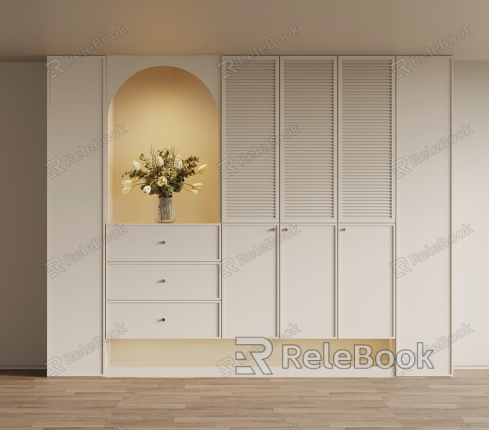 French Cream Style Shoe Cabinet model