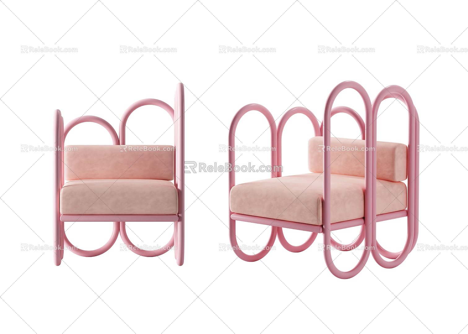 Modern Single Chair Pink Casual Chair model