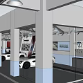 4S Store Modern Car Showroom With White Luxury Vehicles And Spacious Interior