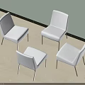 Modern White Leisure Chairs with Metal Legs in Contemporary Indoor Setting
