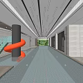 Modern indoor swimming pool 3d model