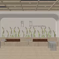 Youliao Bubble Tea Shop Interior With Neon Sign Plant Decor Wooden Benches And Metal Tables