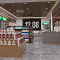 Tobacco and Liquor Store Interior With Coolers Shelves Seating Area And Bar Counter