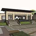 new chinese style gate 3d model
