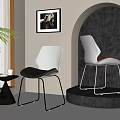 Modern Transparent Dining Chairs With Metal Legs And Small Round Table In Minimalist Interior