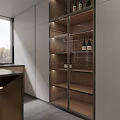 Modern Kitchen Interior Design With Island Counter Wooden Cabinets Large Window And Natural Forest View