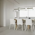 Modern Living Dining Room Interior With White Sofa Coffee Table And Curtains
