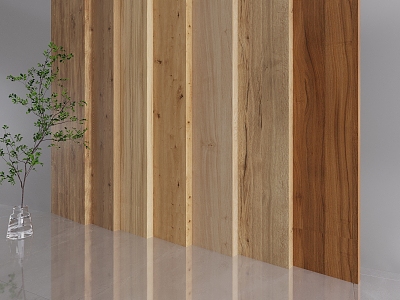 Wood veneer wall panel wall veneer wood veneer background wall 3d model