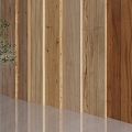 Wood veneer wall panel wall veneer wood veneer background wall 3d model