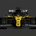Yellow Black Renault Formula 1 Car With Aerodynamic Front Wing And Rear Spoiler