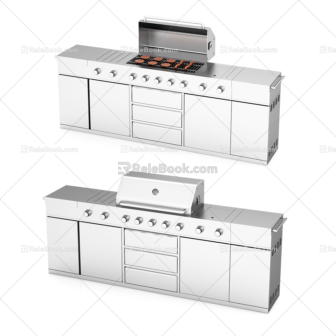 Modern Oven Outdoor Barbecue Cookware Indoor Barbecue 3d model