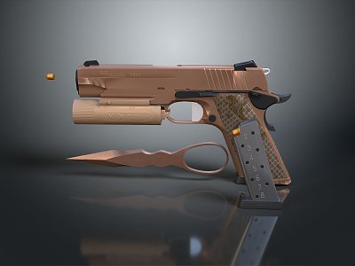 pistol semi-automatic pistol automatic pistol modern weapon hot weapon hot weapon gun military 3d model