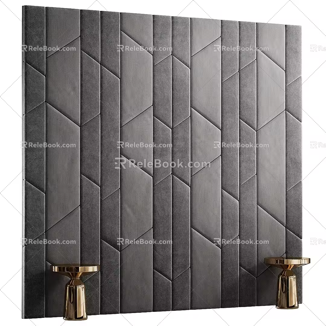Modern background wall soft bag background wall 3d model