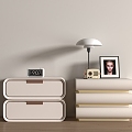 Modern Cream Style Bedside Cabinet 3d model