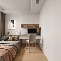 Modern Tatami Bedroom Interior Design With Tatami Bed Desk And Storage Cabinets