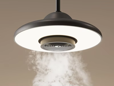 Modern Black Lampshade Pendant Light With White Light And Steam Below 3d model